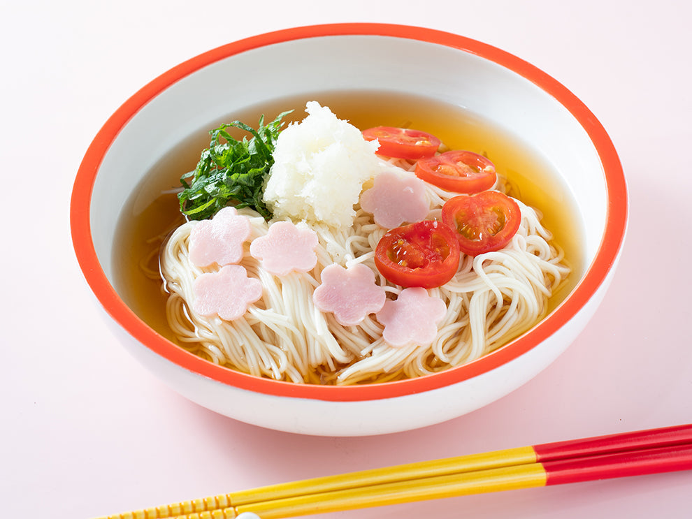 花ハムとおろしの冷やし温麺