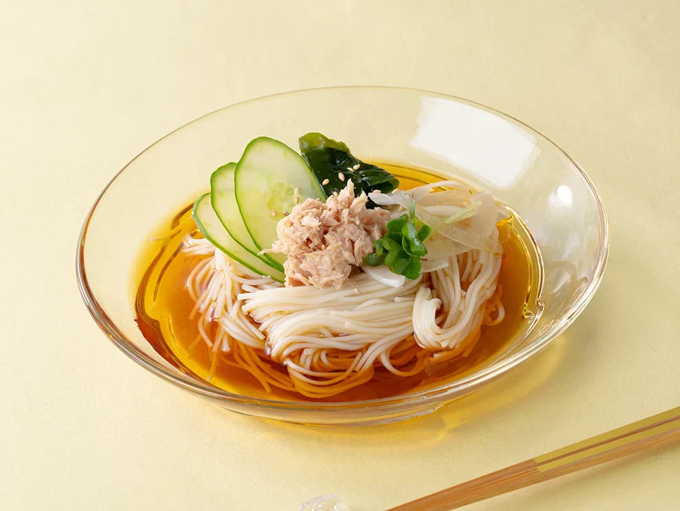 ツナとタマネギの温麺