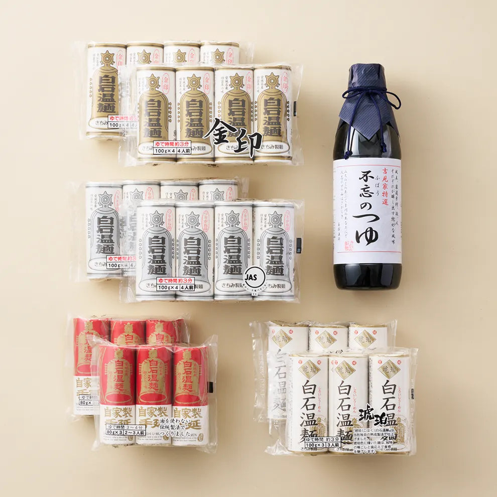 食べくらべつゆ付 4種セット キンジルシ2 ツリガネ2 テノヘ2゙ コハク2 メンツユ 商品画像