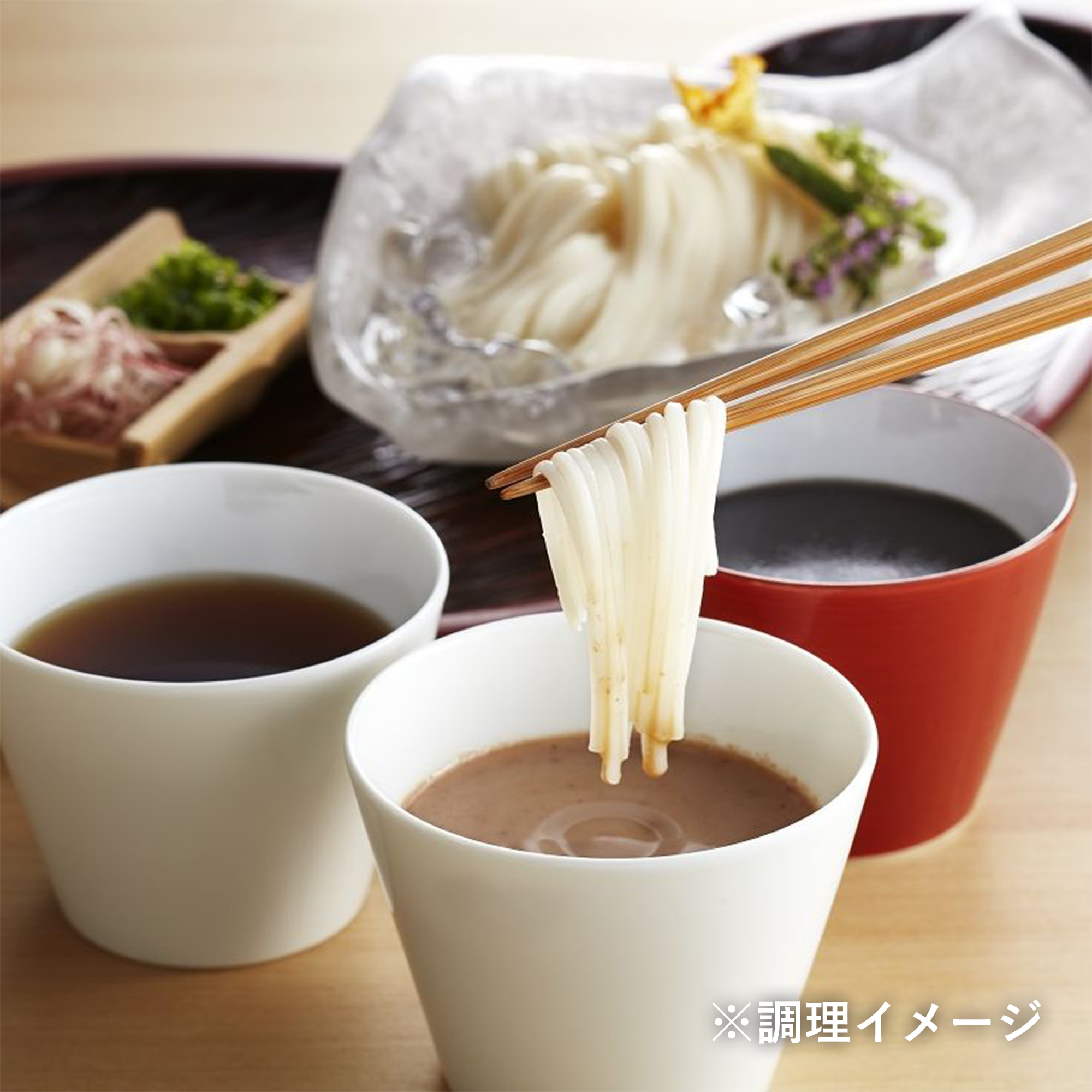 BO-3 たれで食べる白石温麺3箱 調理イメージ