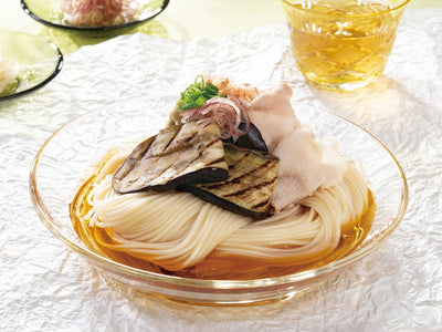 なすと豚バラ肉の焼きびたし温麺